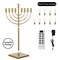 Chabad Style Hanukkah Menorah for Entryway, Living Room, Office, and Kitchen with LED Light Bulbs and Remote Control for Easy Daily Hanukkah Lighting Sequence